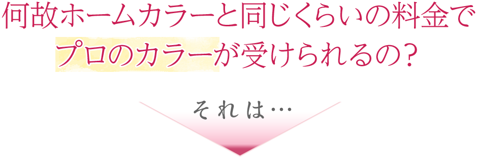 何故ホームカラーと同じくらいの料金でプロのカラーが受けられるのか?